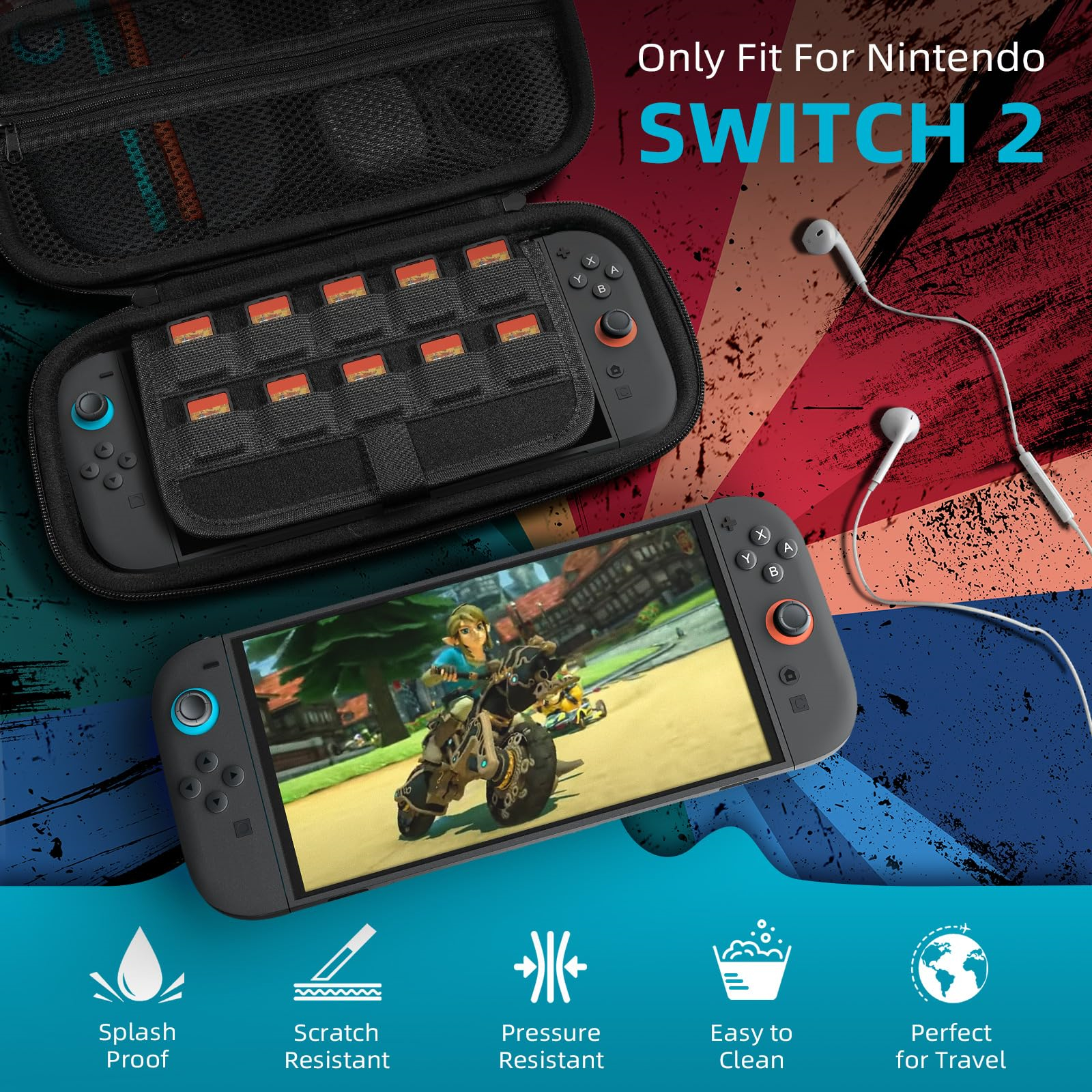 WHIQUTEY Switch 2 (2025), Koffer, Nintendo, Switch 2, Schwarz