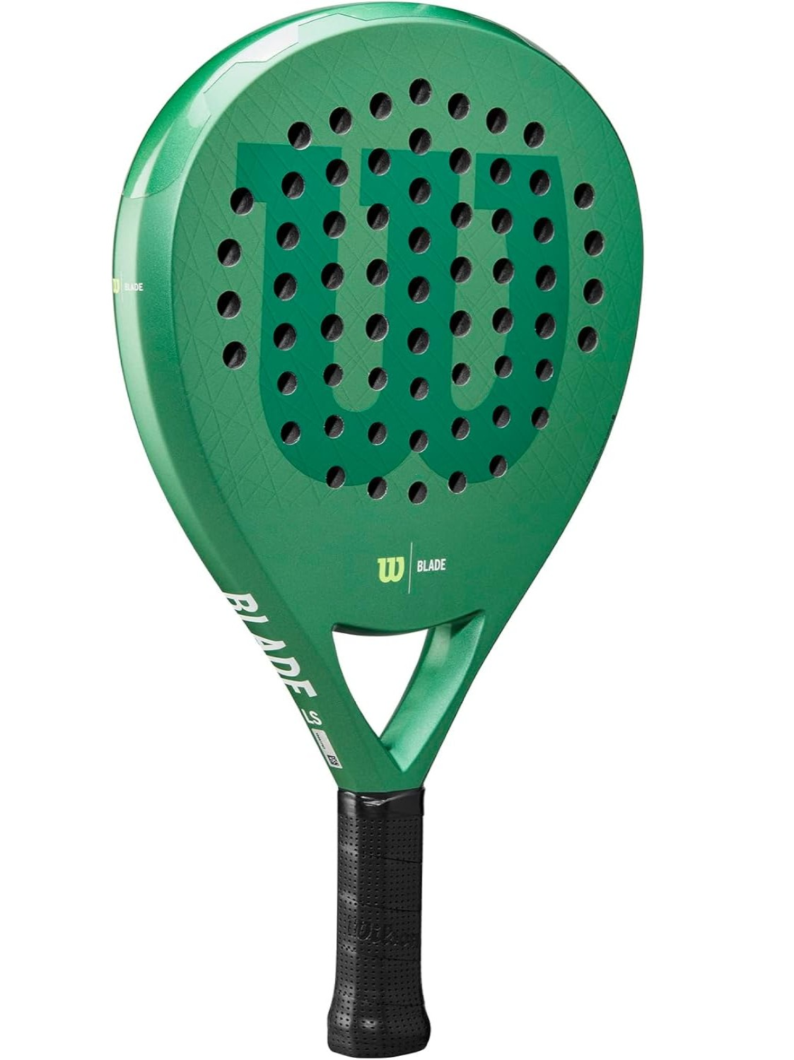 Racchetta da padel verde con la parola "BLADE" e il logo "W".