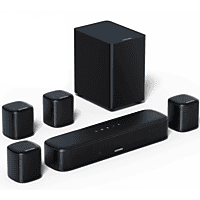 MediaMarkt ULTIMEA Aura A40 - 7.1 Sound Systeem met Subwoofer, 4 Satellietluidsprekers, App-Bediening Soundbar Zwart aanbieding