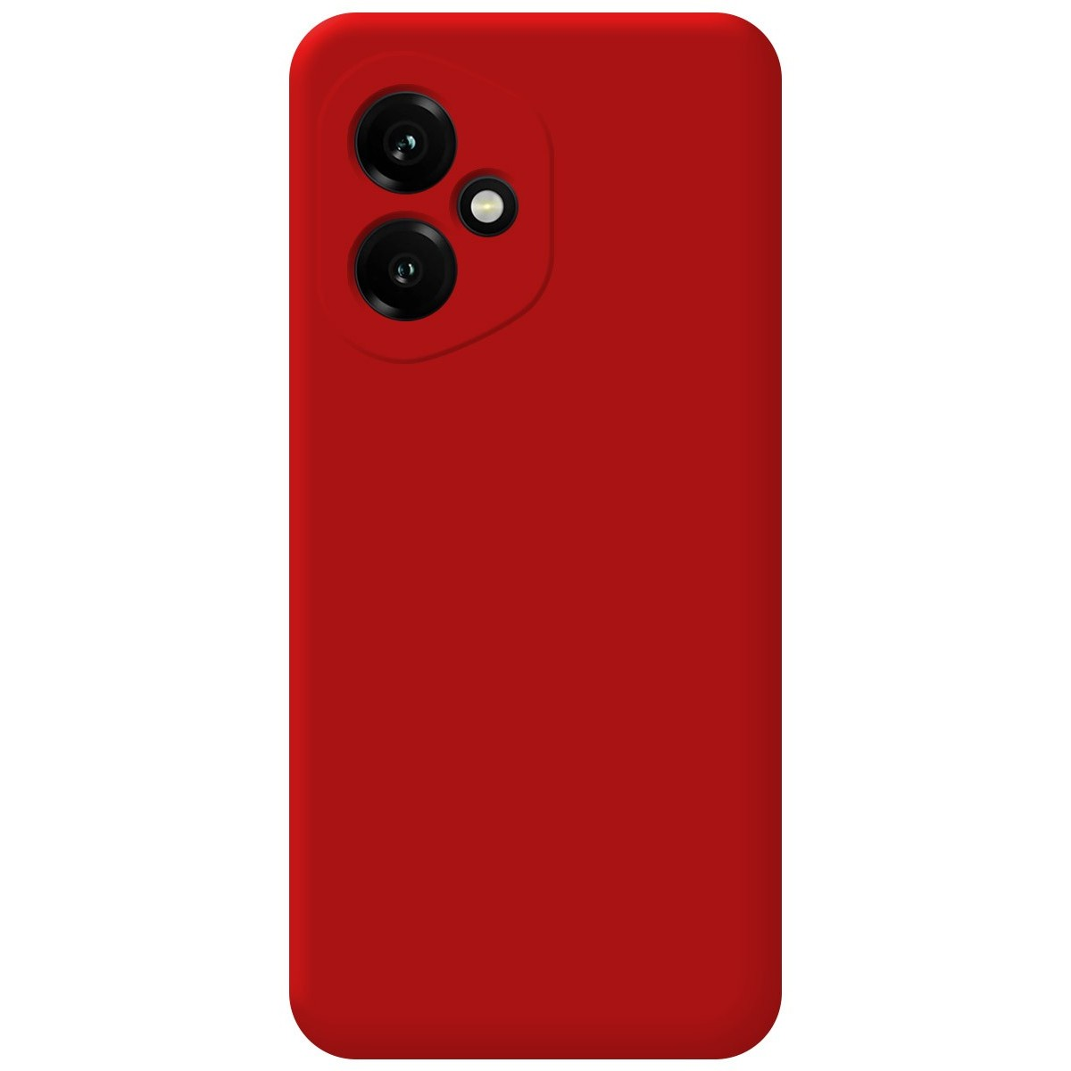 Custodia rossa per telefono con due obiettivi.