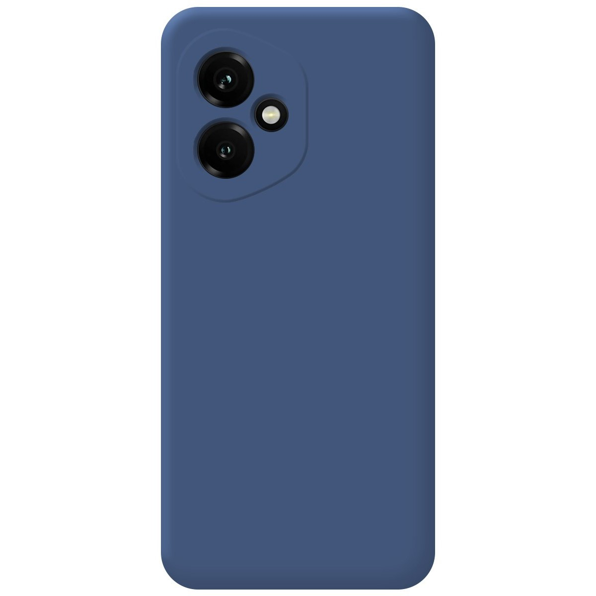 Una custodia blu con un modulo fotocamera.