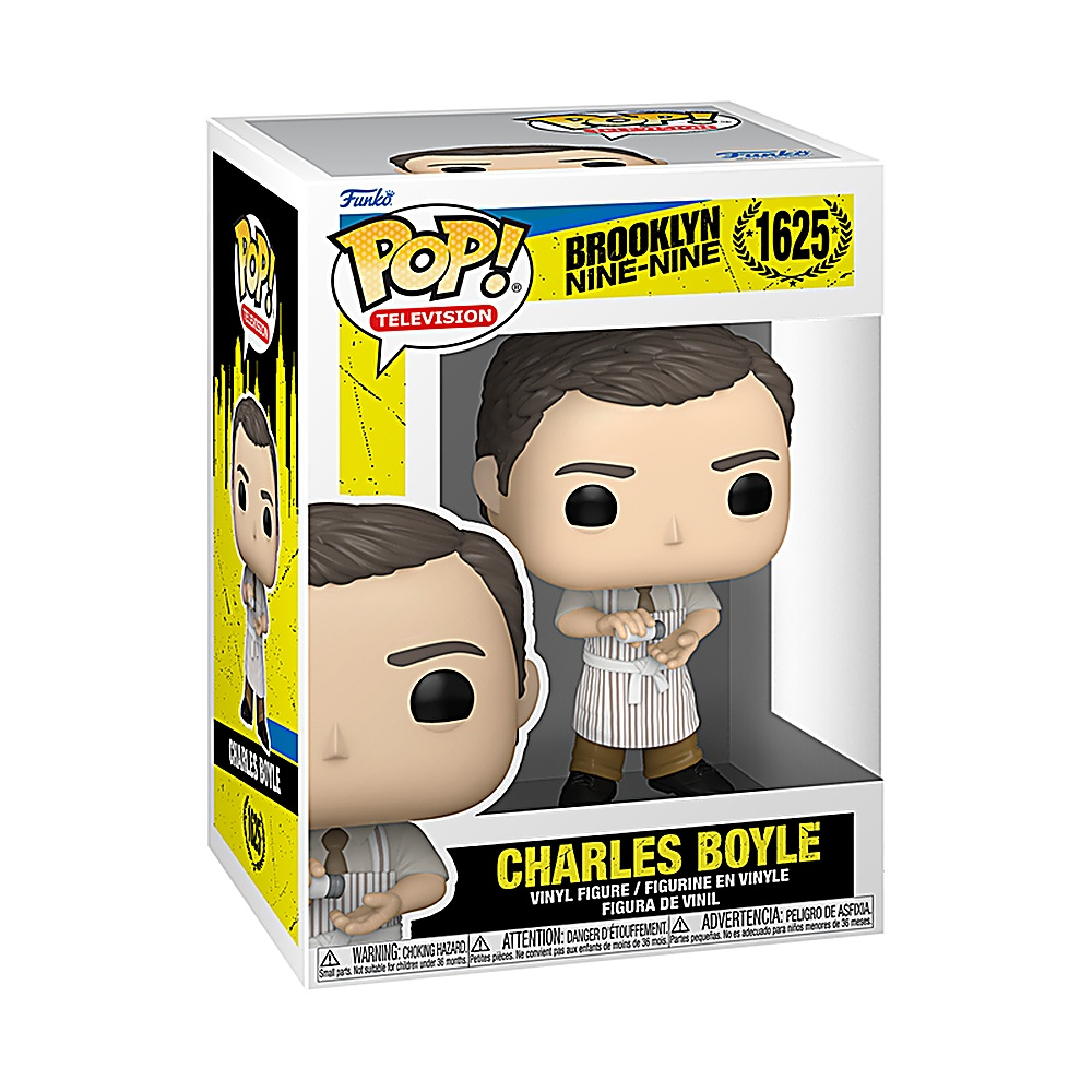 Pudełko Funko Pop z Charlesem Boyle'em, postacią z Brooklyn Nine-Nine.