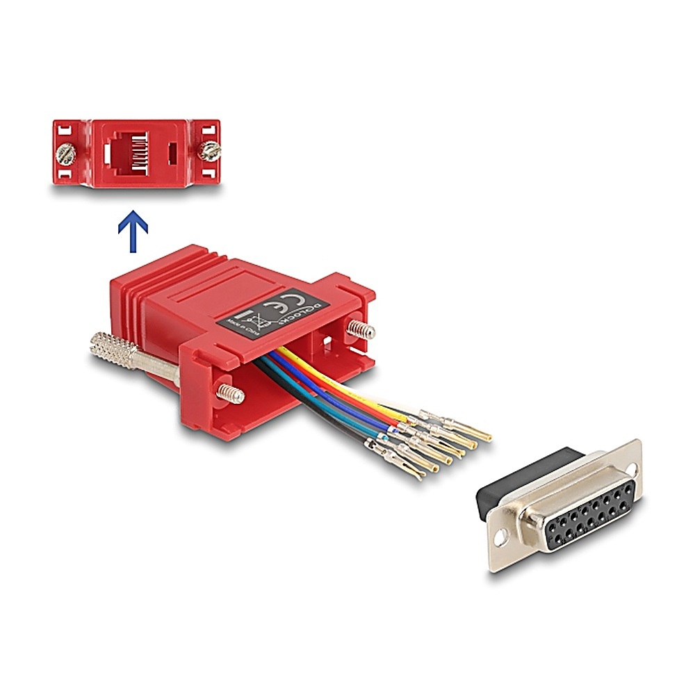 Adattatore per porta seriale rosso. Si collega a un connettore DB9.