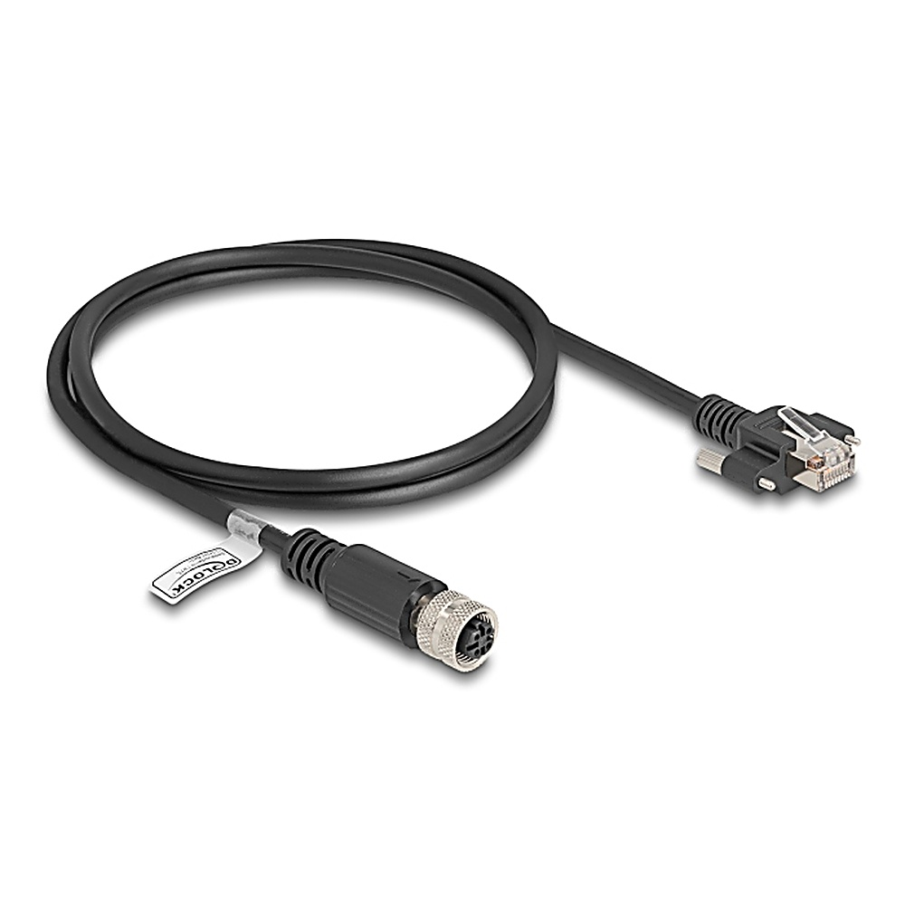 Cavo nero con connettori RJ45 e M12.