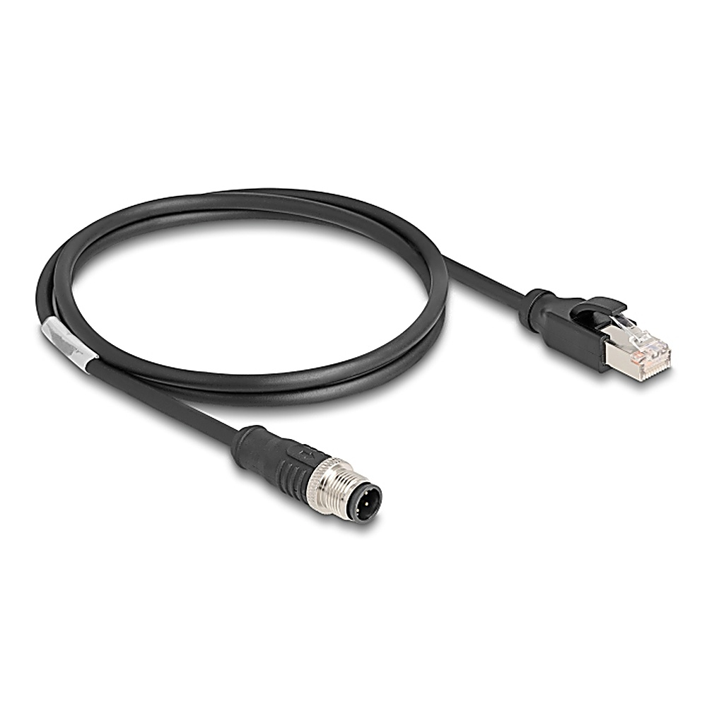 Cavo nero con connettore M12 e RJ45.