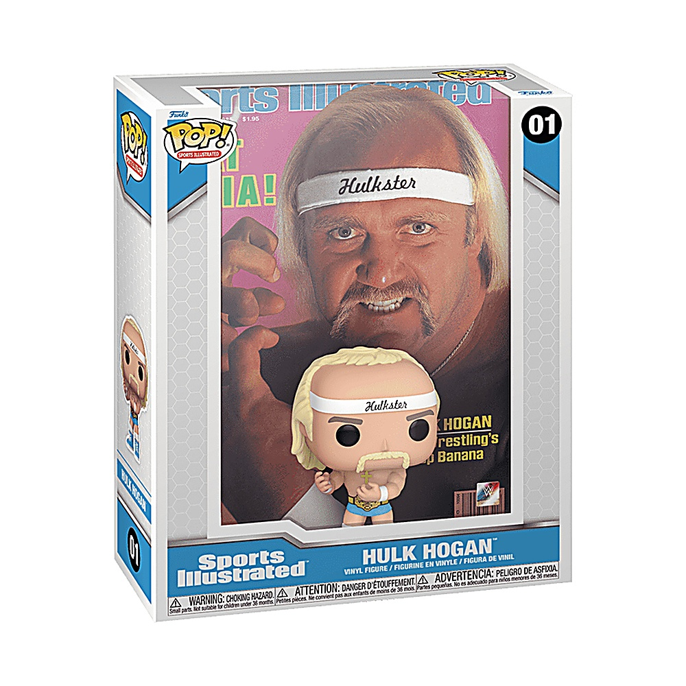 Figurka Funko Pop Hulka Hogana w pudełku z projektem okładki magazynu Sports Illustrated.