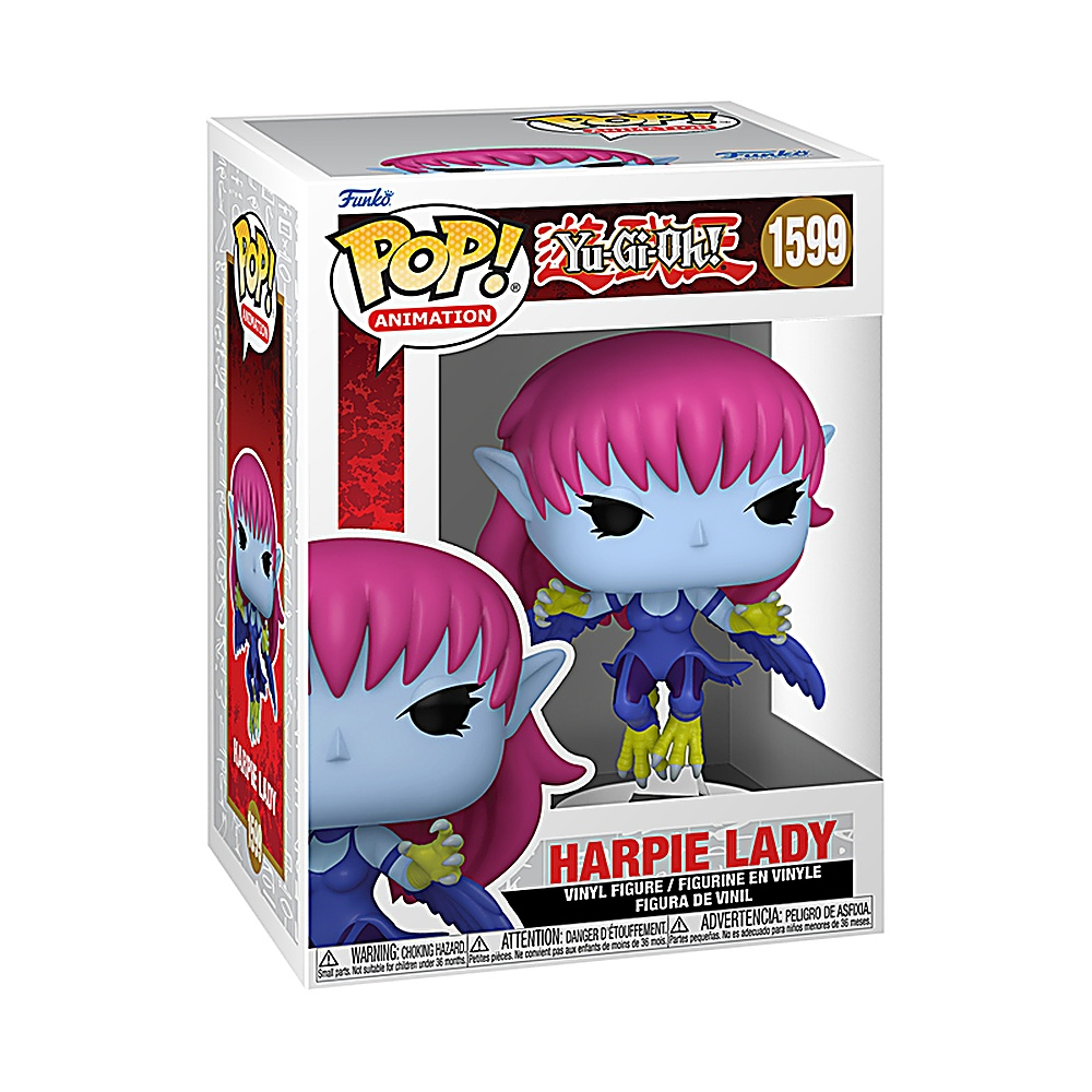 Pudełko Funko Pop z figurką Harpie Lady, niebieskoskórną postacią z różowymi włosami i skrzydłami.