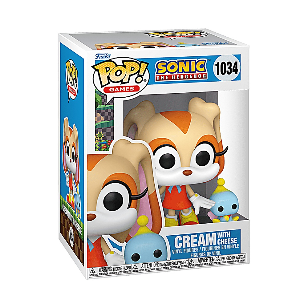 Pudełko Funko Pop z Cream the Rabbit z Cheese z Sonic the Hedgehog, w pudełku.