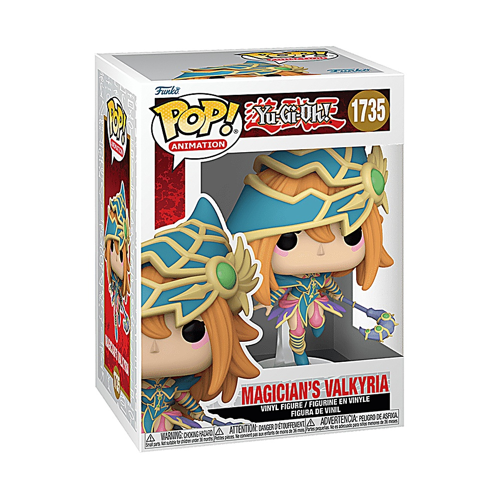 Pudełko Funko Pop z Dark Magician Girl i logo Yu-Gi-Oh!.