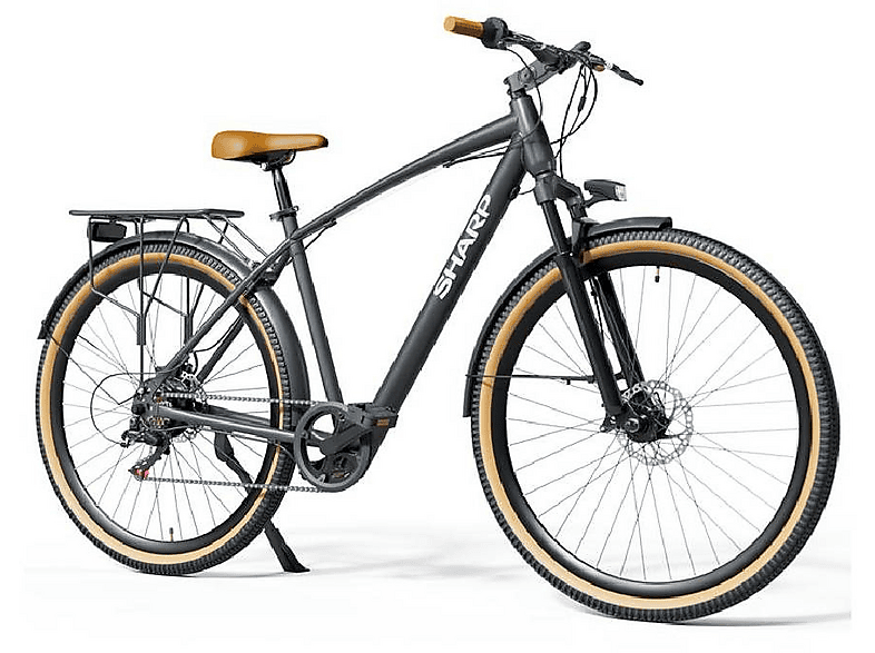 SHARP BK-DM03-EB E-Roller (Laufradgröße: 29 Zoll, Unisex-Rad, Schwarz, Braun)