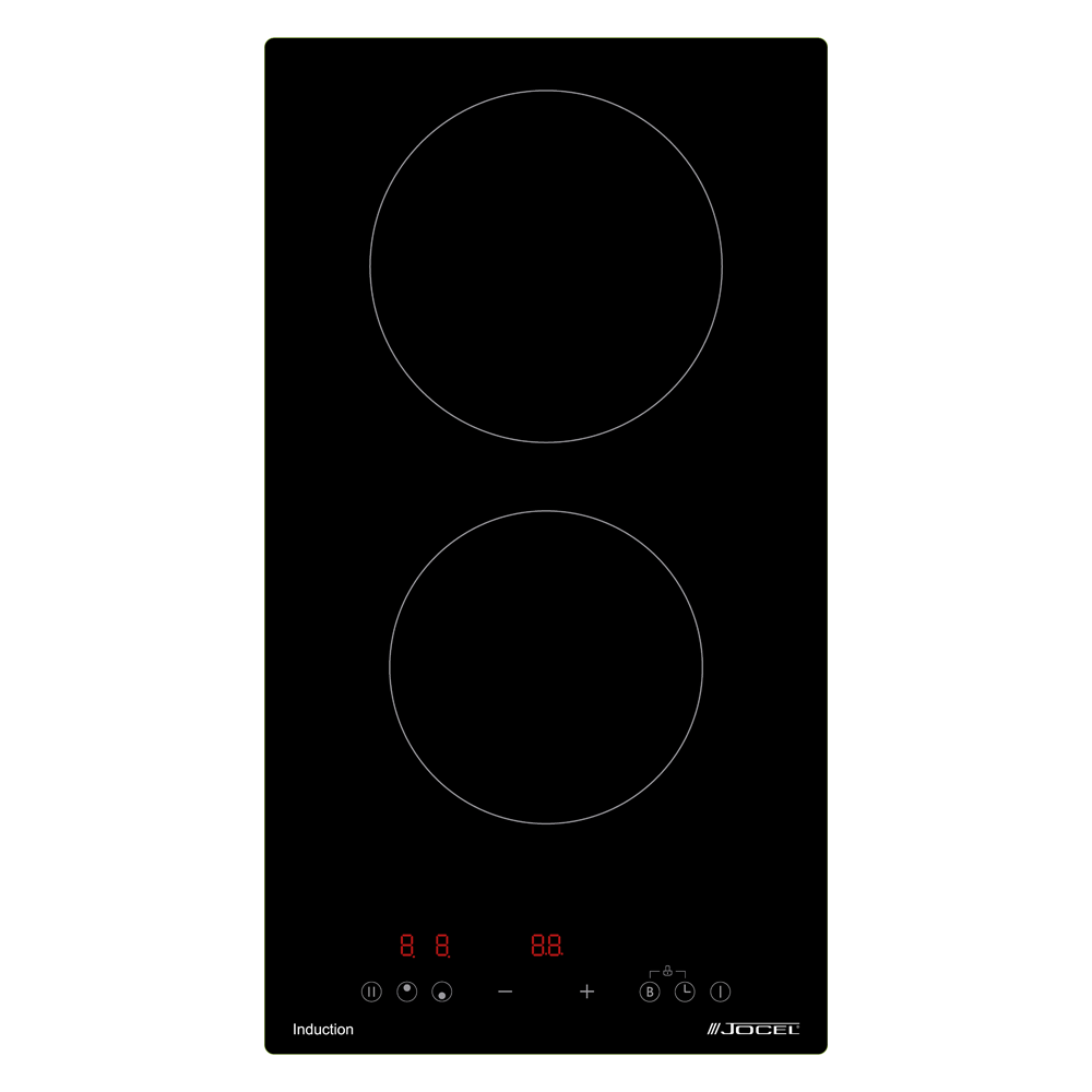 Placa de inducción JOCEL JP2EI002242, zonas, 28 cm, Negro