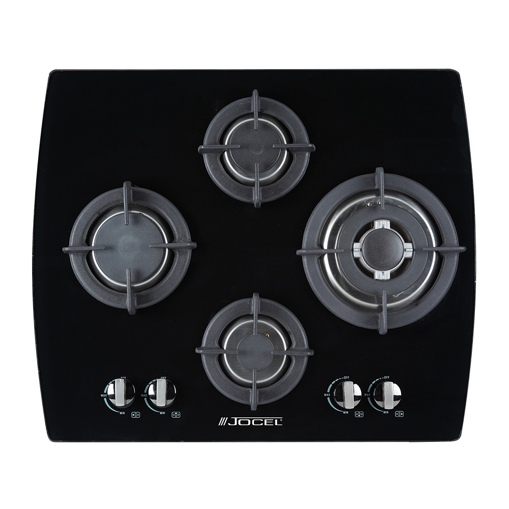 Placa de gas JOCEL JPEMGBG-654, zonas, 64 cm, Negro