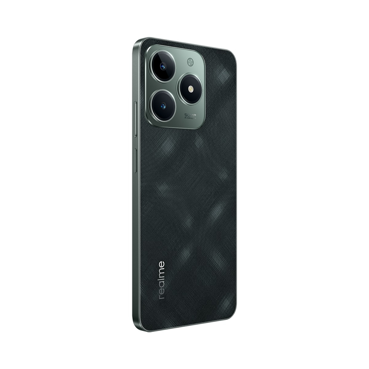 Kameralı koyu yeşil bir telefonun arkası.