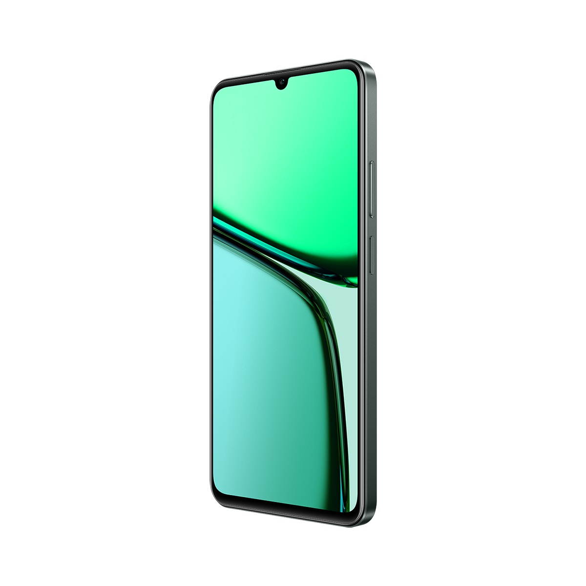 Yeşil gradyan ekranlı akıllı telefon, açılı görünüm.