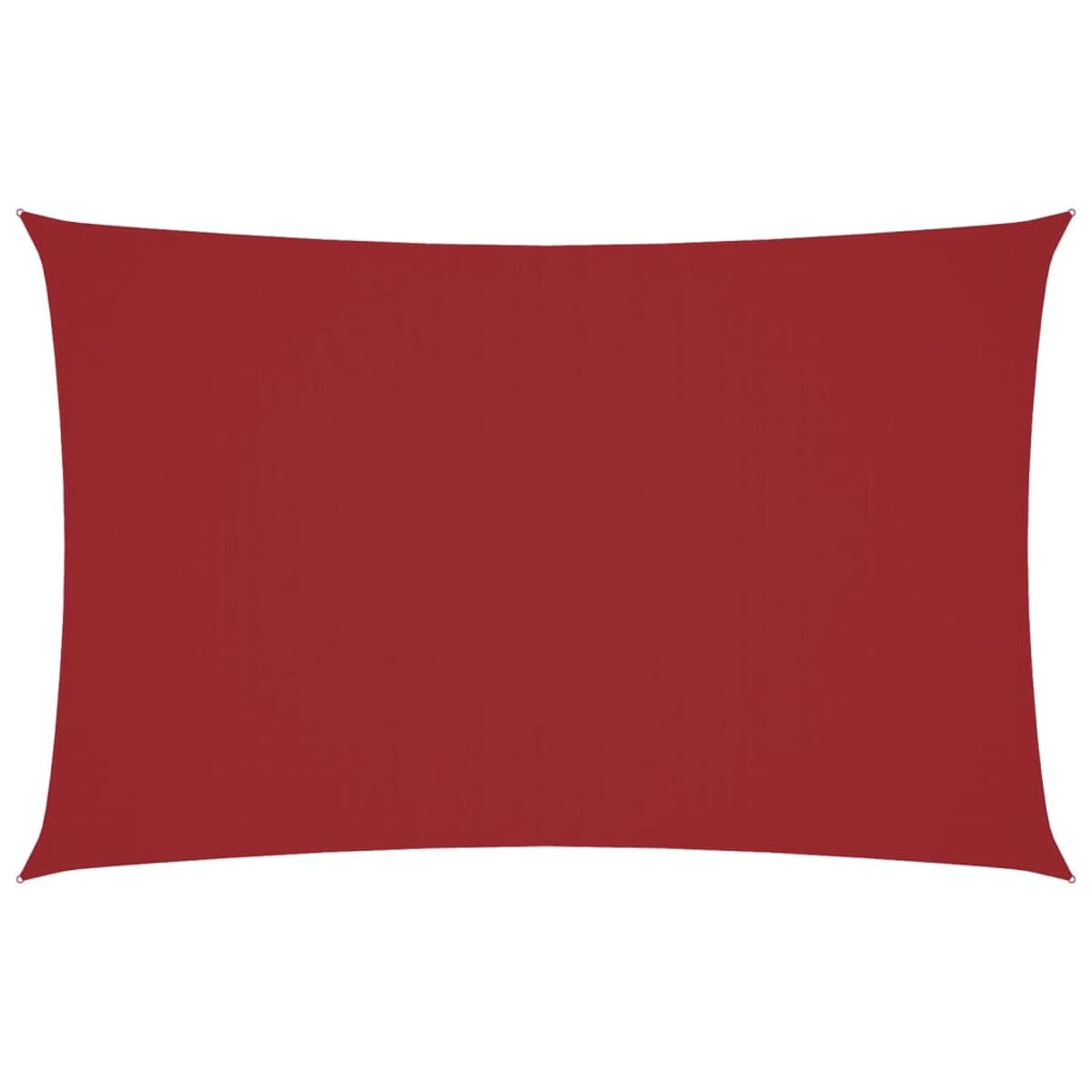 Una tenda da sole rettangolare rossa, tesa. Il tessuto è liscio e ha un colore uniforme.