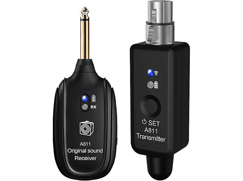 XUIGORT Senderempfänger 2,4 GHz, wiederaufladbar Microphone, Schwarz ...