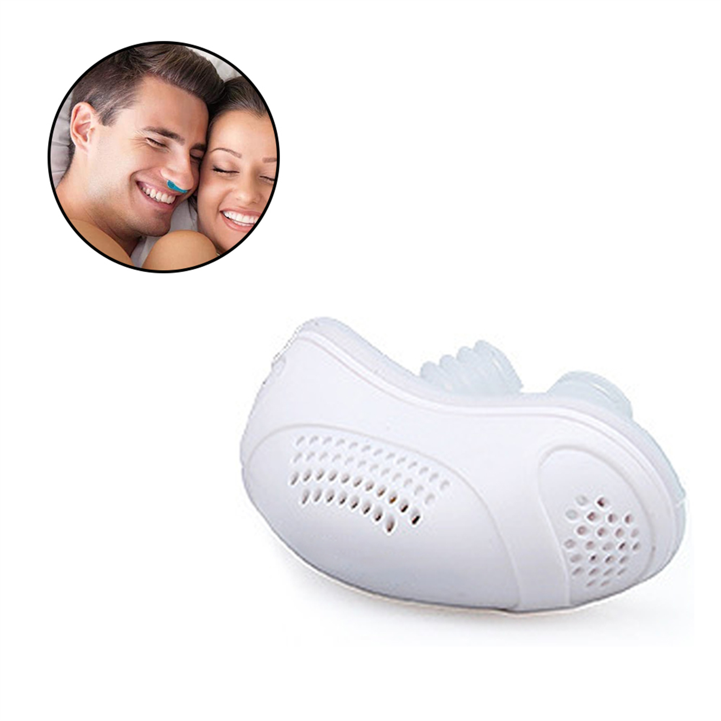 Ein weißes Gerät mit einem Paar in einem Kreis. Text: Gute Produkte, die Sie verdienen.