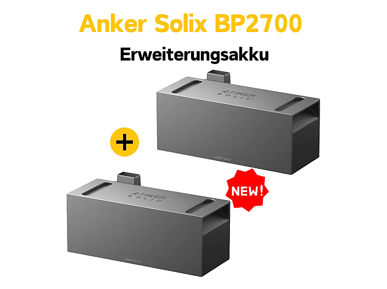 ANKER SOLIX BP2700 Erweiterungsbatterie x2, 5,4kWh Powerbank