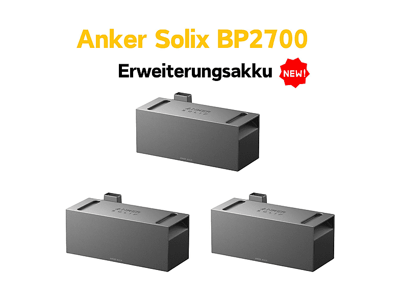 ANKER SOLIX BP2700 Erweiterungsbatterie x3, 8,1kWh Powerbank