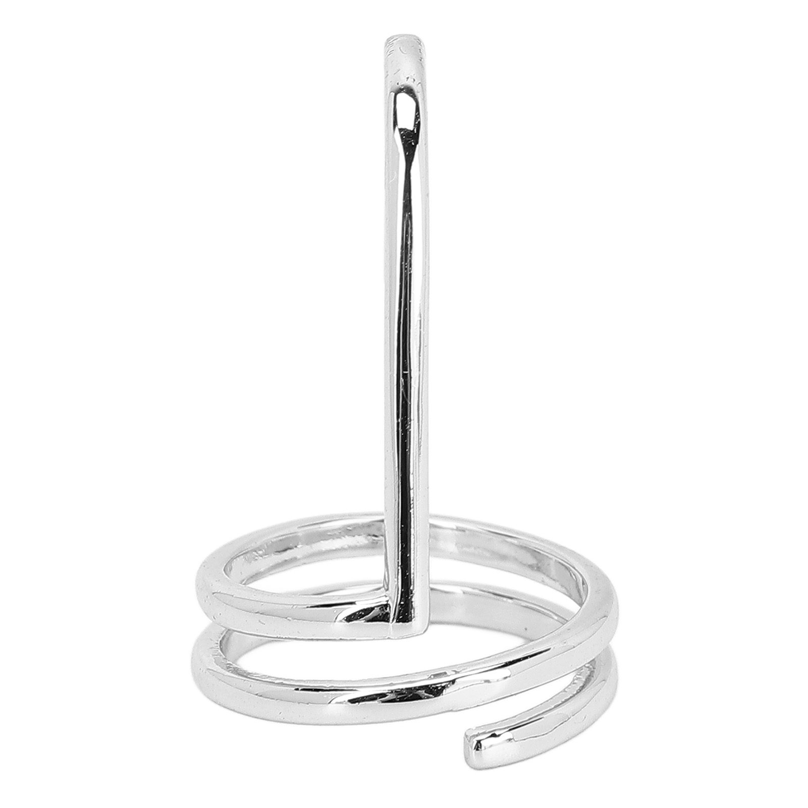 Silberring mit einzigartigem Design, mit einer Spirale mit einem hohen vertikalen Teil.