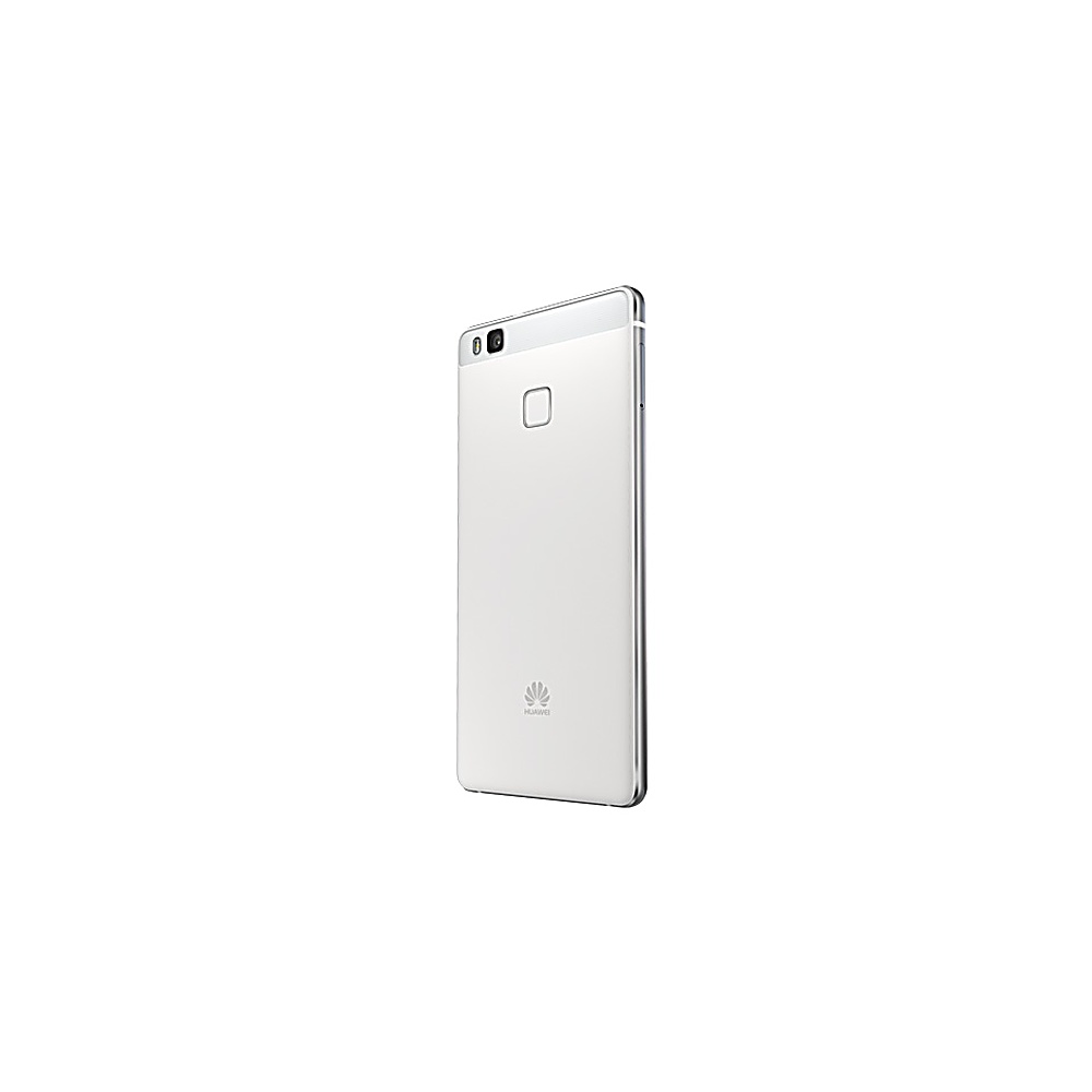 Weißes Telefon, Rückansicht. Huawei-Logo unten. Das Telefon befindet sich auf weißem Hintergrund.