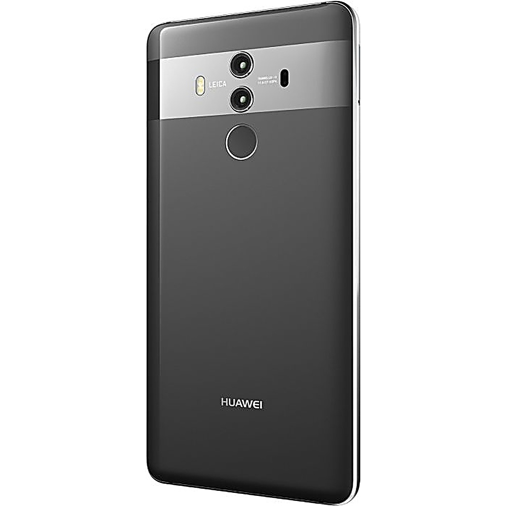 Schwarze Huawei-Telefonrückseite. Silberner oberer Bereich mit Leica-Branding und Dual-Kamera.