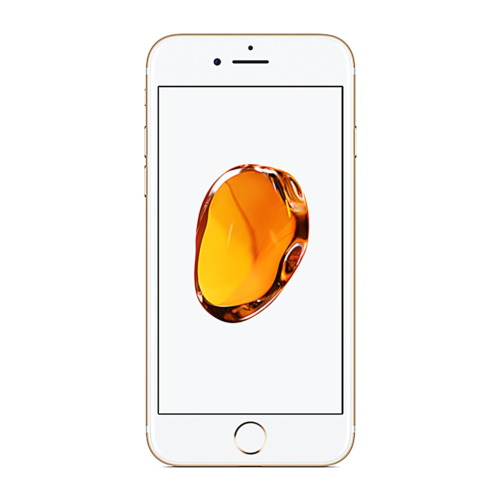 iPhone bianco con un design oro liquido sullo schermo.