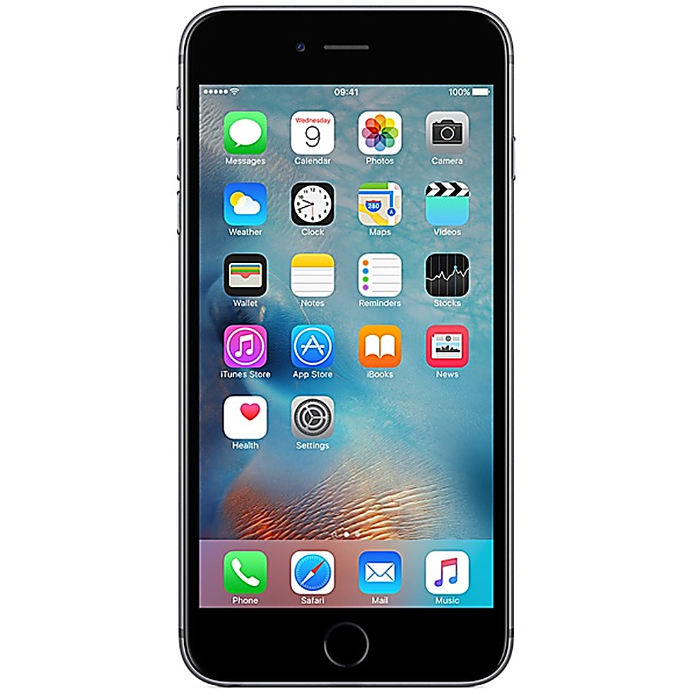 iPhone nero che mostra icone di app. Lo schermo mostra una griglia di icone colorate e l'ora.