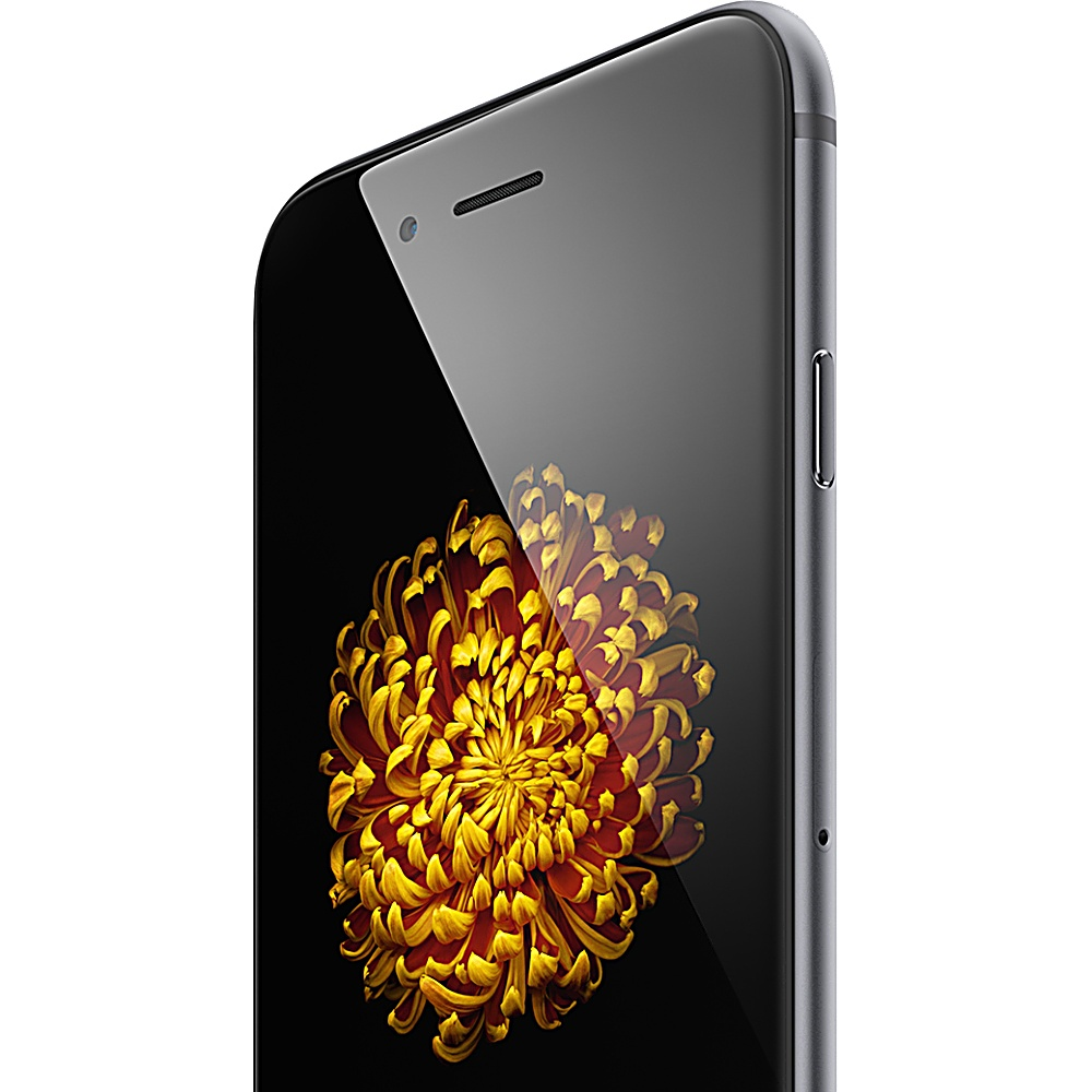 Primo piano dell'angolo di uno smartphone nero che mostra un design floreale giallo sullo schermo.