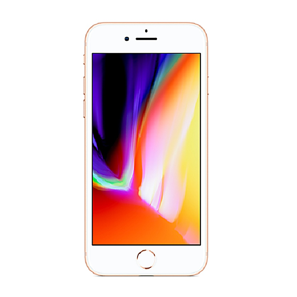 Goldenes iPhone mit farbenfrohem Display, zeigt eine lebendige Farbmischung.