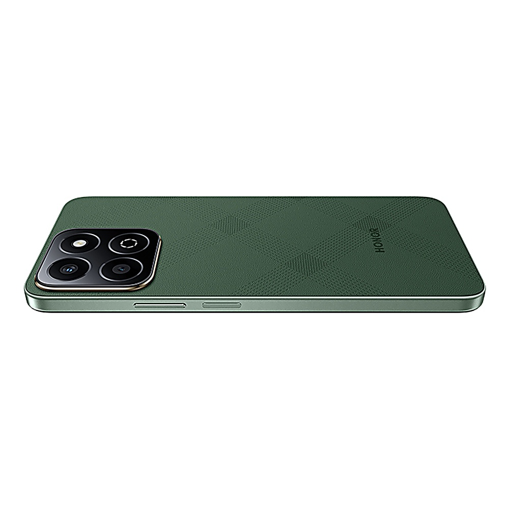 Telefono verde, quattro fotocamere, bump fotocamera, retro strutturato verde.