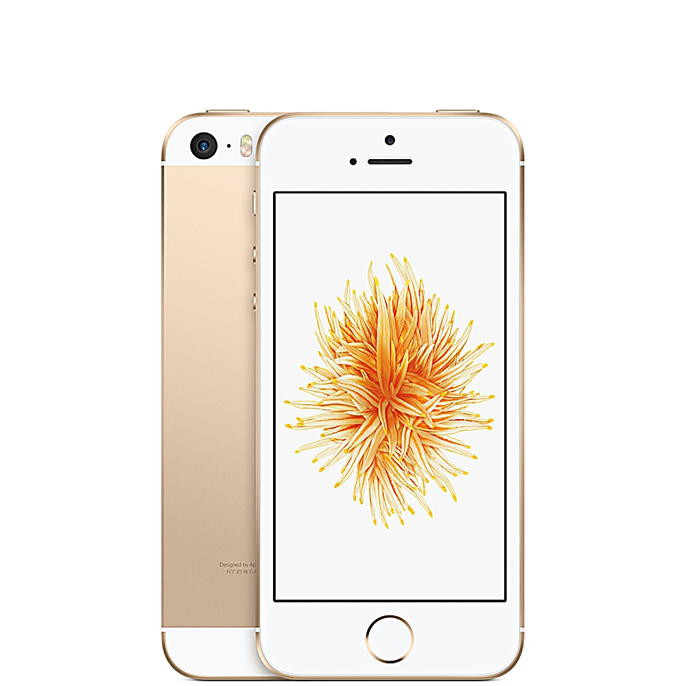Due iPhone, uno mostra un'immagine floreale, l'altro è il retro. Oro e bianco.
