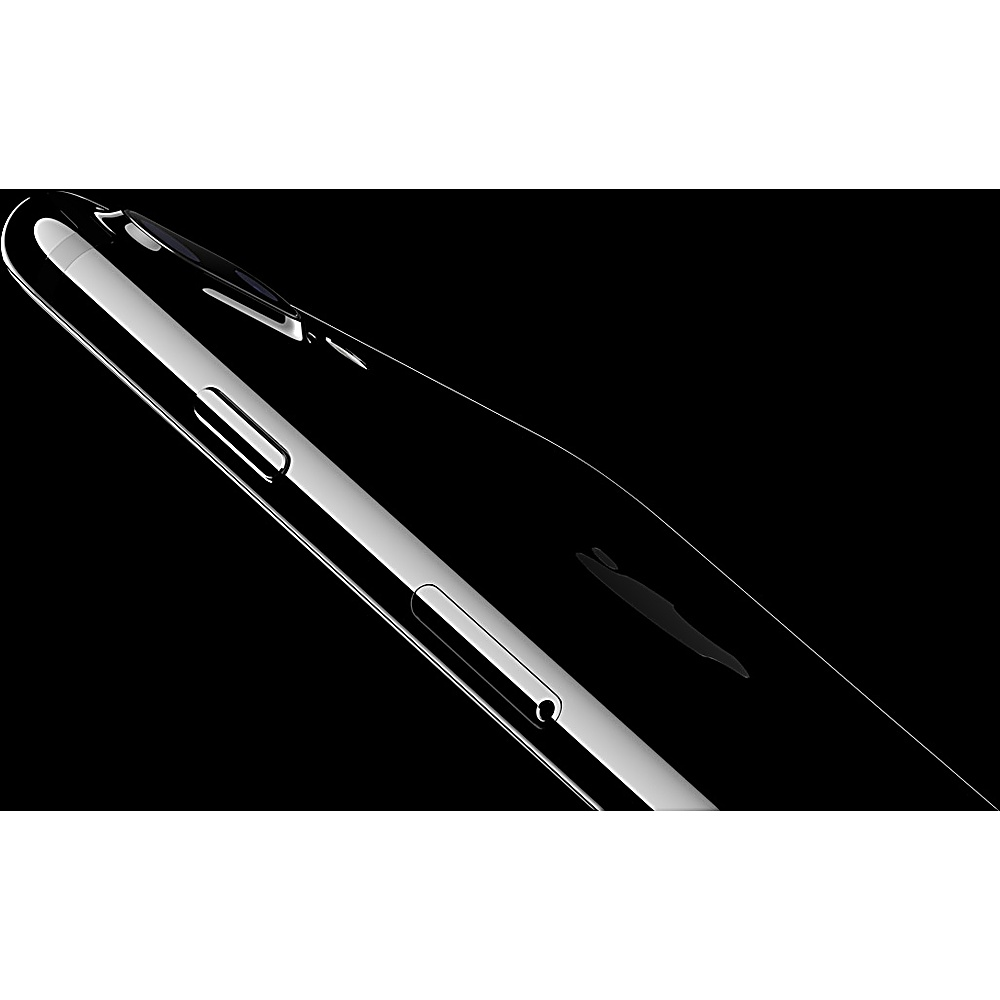 Vista laterale di uno smartphone nero con custodia trasparente, su sfondo nero.