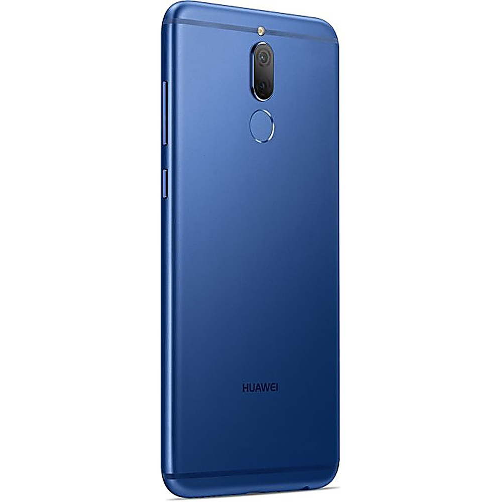 Retro di smartphone blu, con fotocamera e logo Huawei.