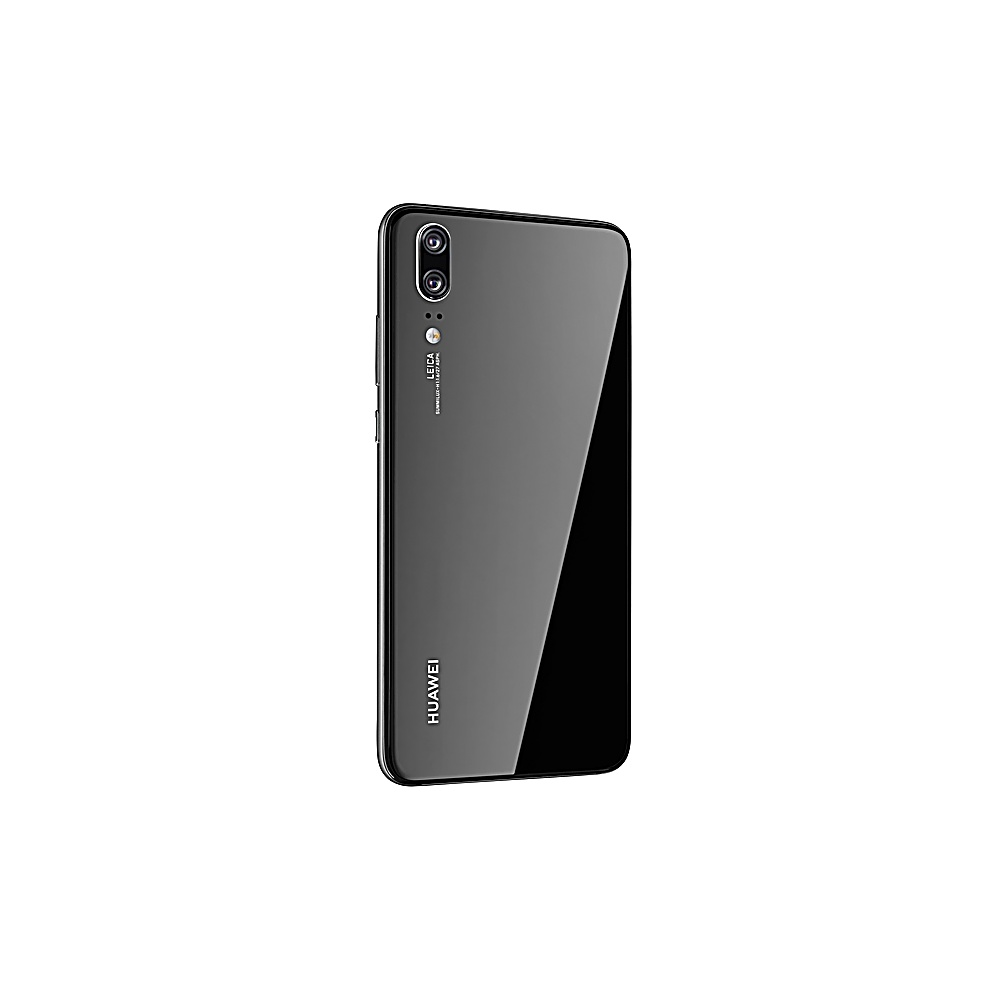 Smartphone nero, vista posteriore con fotocamere e logo Huawei.