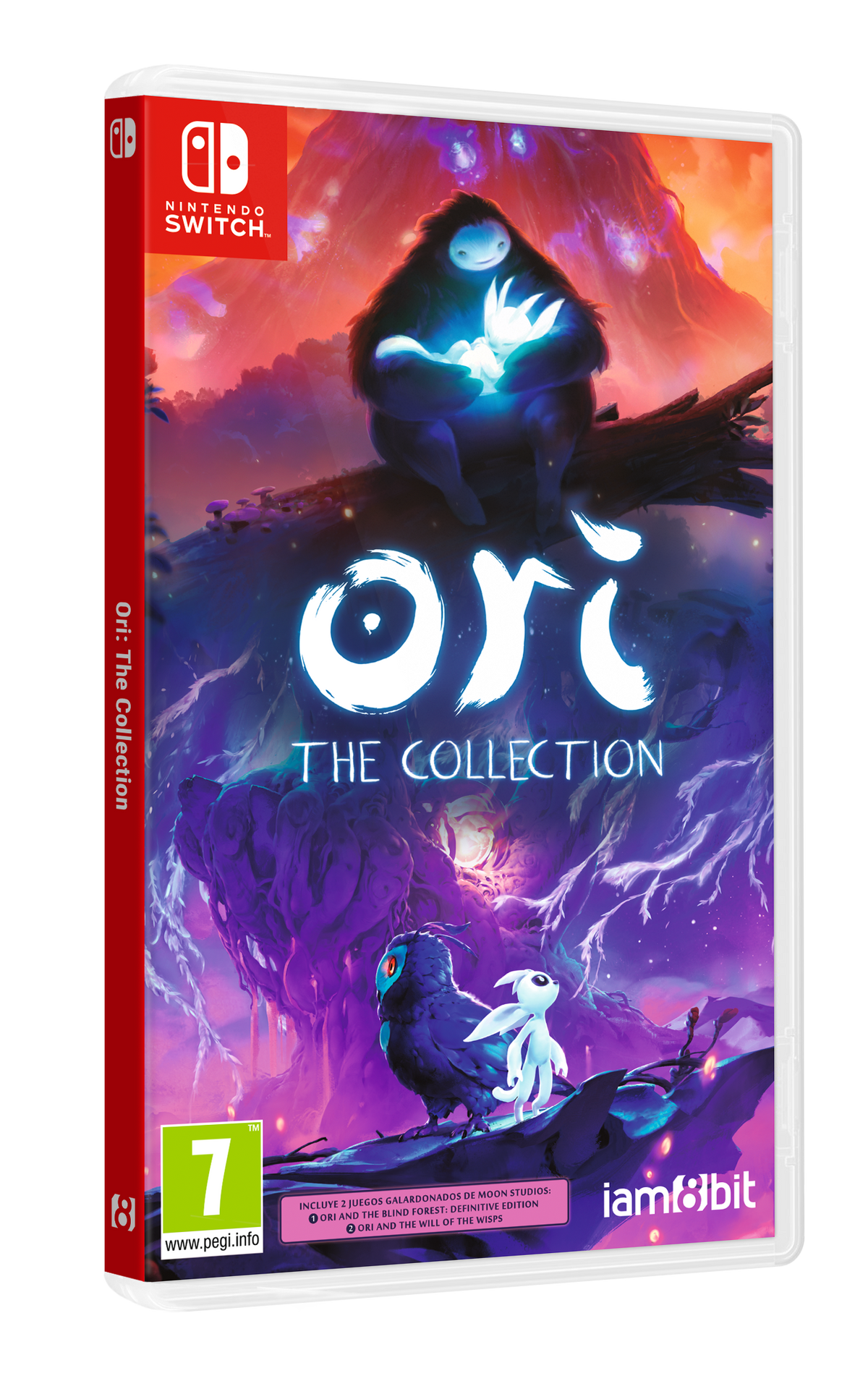 Caja de juego de Nintendo Switch. La portada muestra una escena de bosque con el título del juego 'Ori The Collection'.