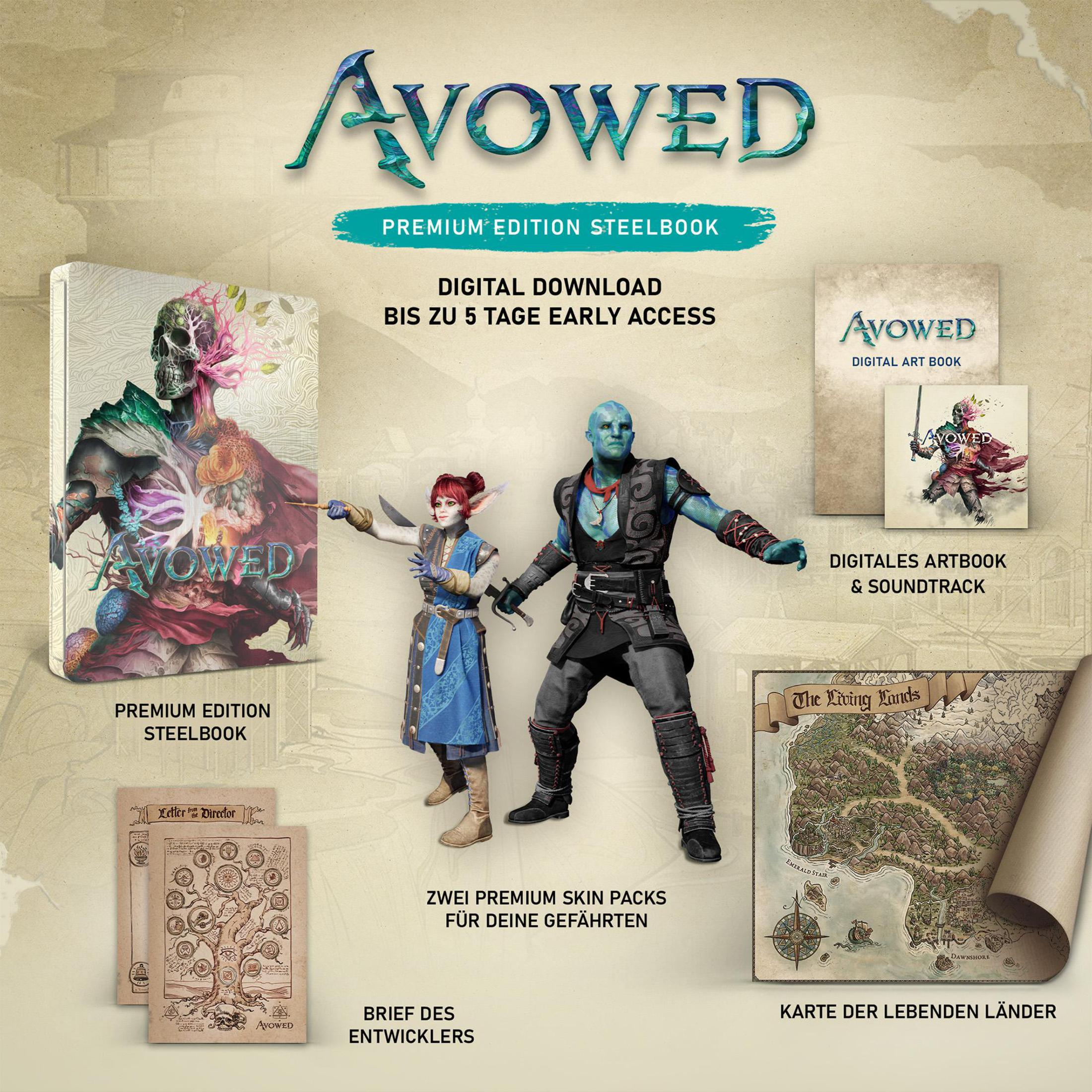 Zestaw gier w pudełku z figurkami. Zawiera steelbook, artbook, mapę i dwie figurki postaci.