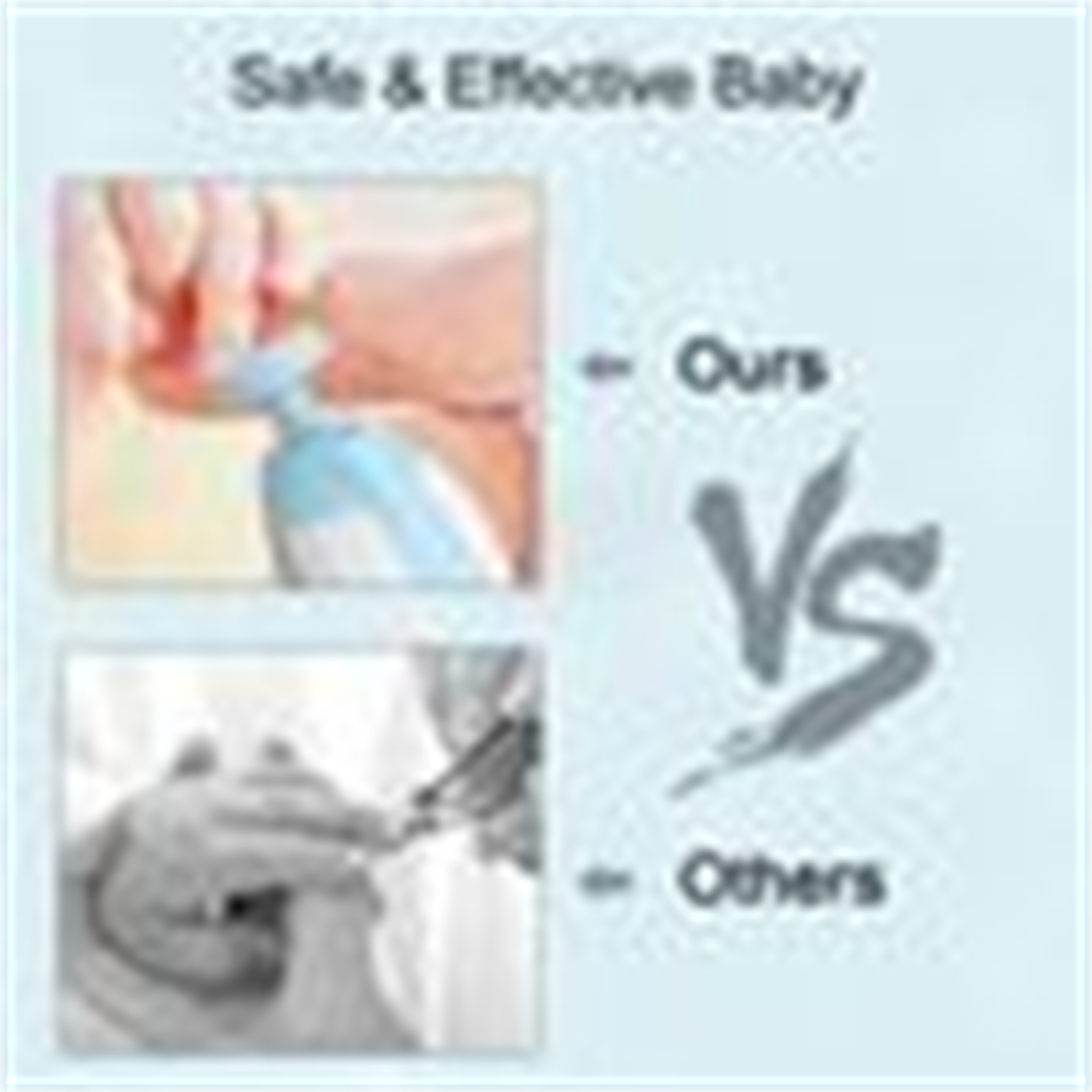 Vergleichsbild der Babynagelpflege: ein Werkzeug vs. ein anderes.