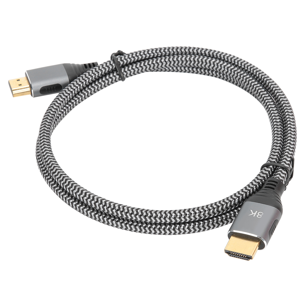 Ein HDMI-Kabel mit 8K-Text und Anschlüssen.