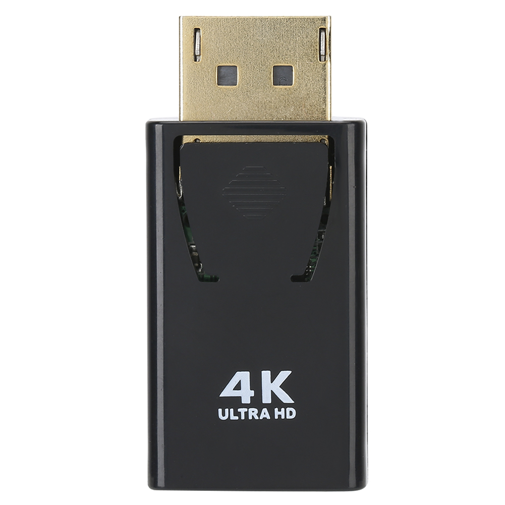 Ein schwarzer 4K Ultra HD Adapter mit goldenem Stecker.