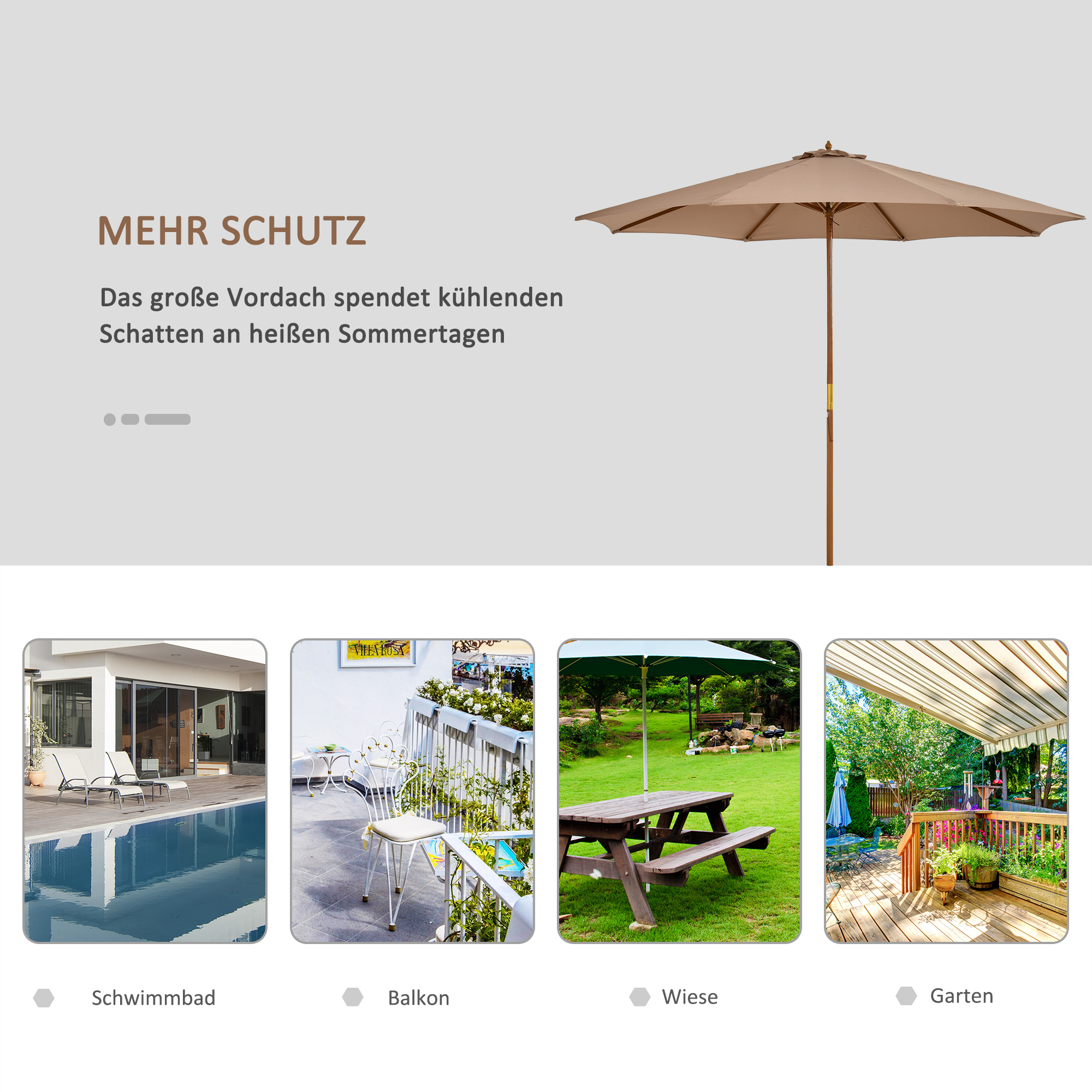 Ein Bild, das einen Schirm mit mehreren kleineren Bildern von Außenbereichen zeigt.