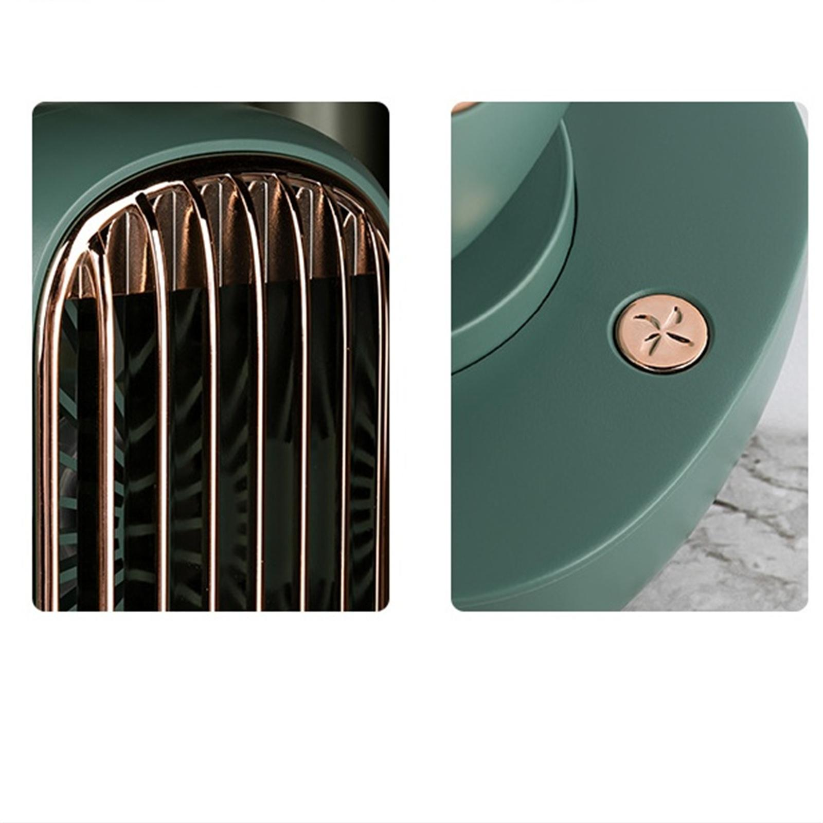 Nahaufnahme der Oberseite eines grünen Ventilators und des Knopfes.