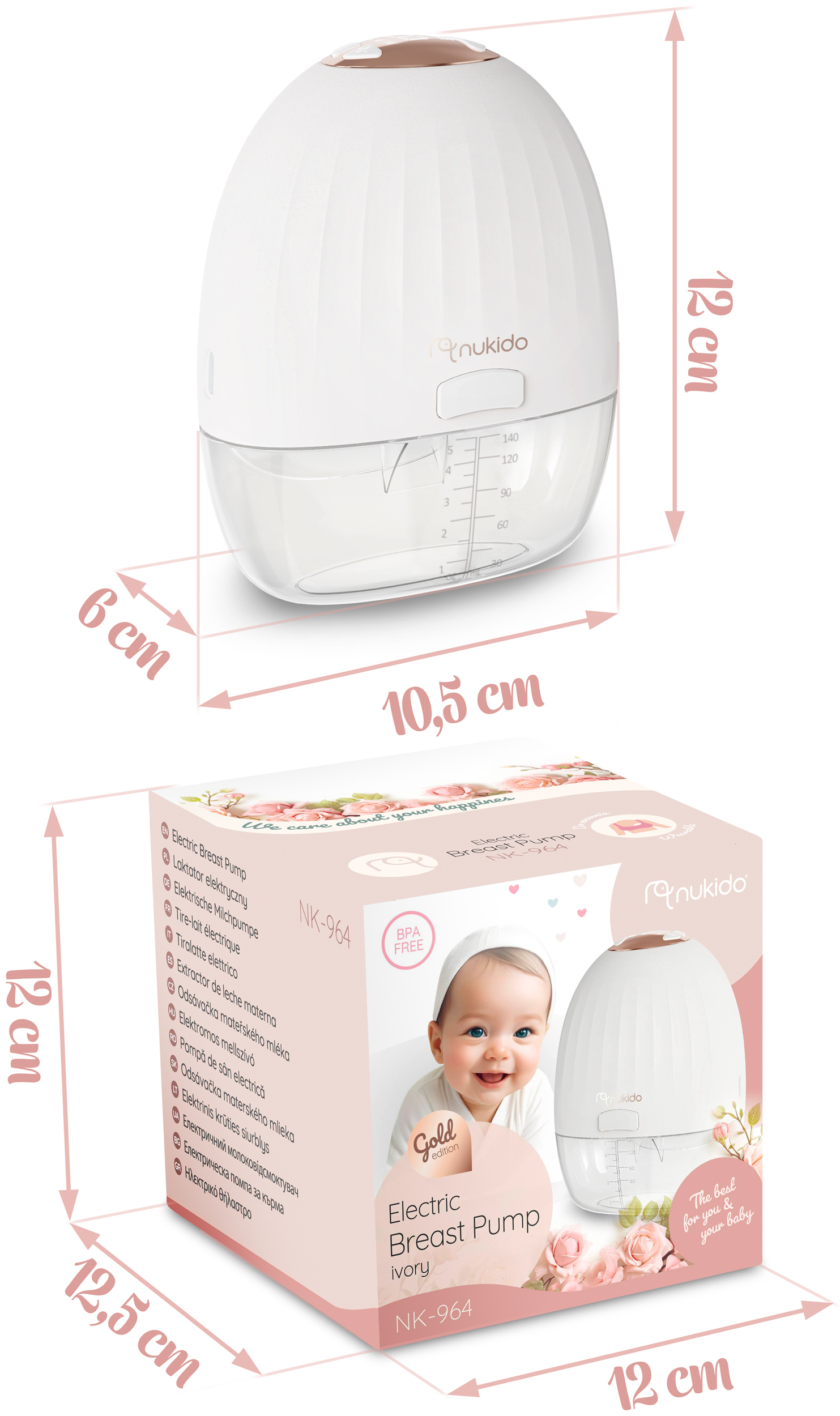 Biały, cylindryczny, podświetlany przedmiot.