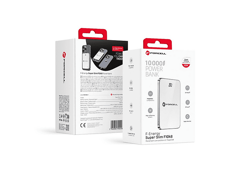 FORCELL F10K8 Powerbank 10000 mAh Weiß