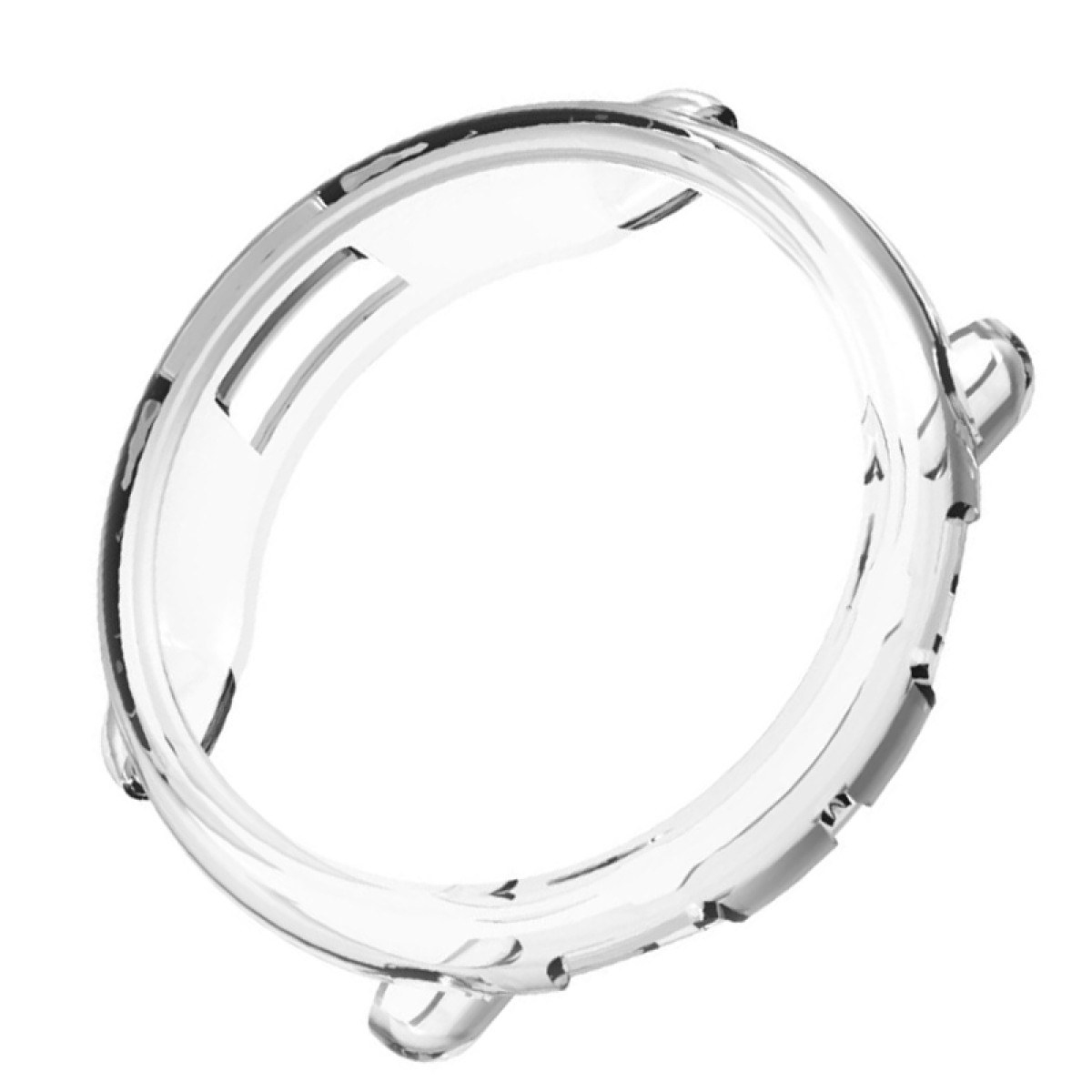 Lunetta trasparente per orologio. Circolare, trasparente, con indicatori sul bordo.