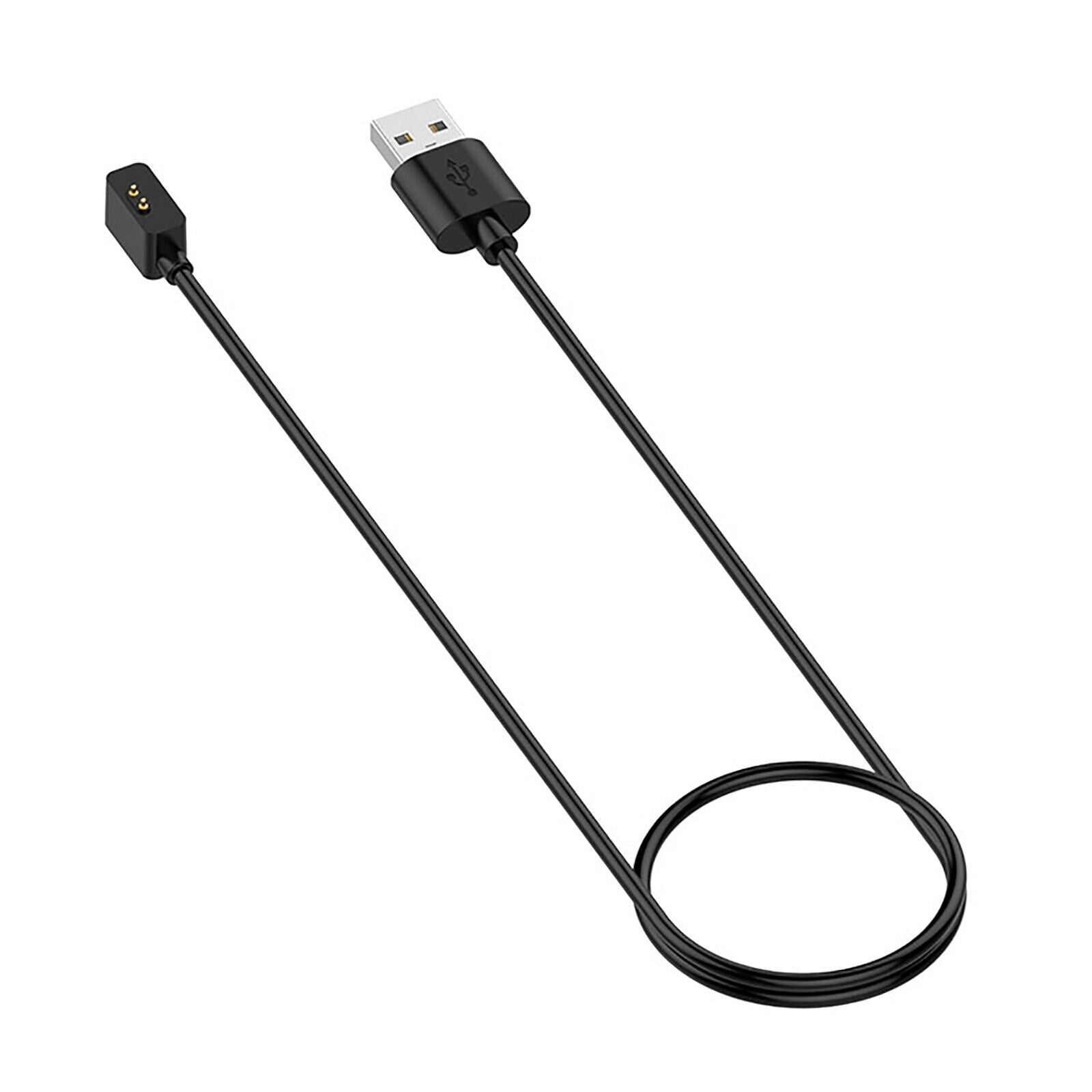 Schwarzes Ladekabel mit USB-Anschluss und magnetischem Ladegerät.