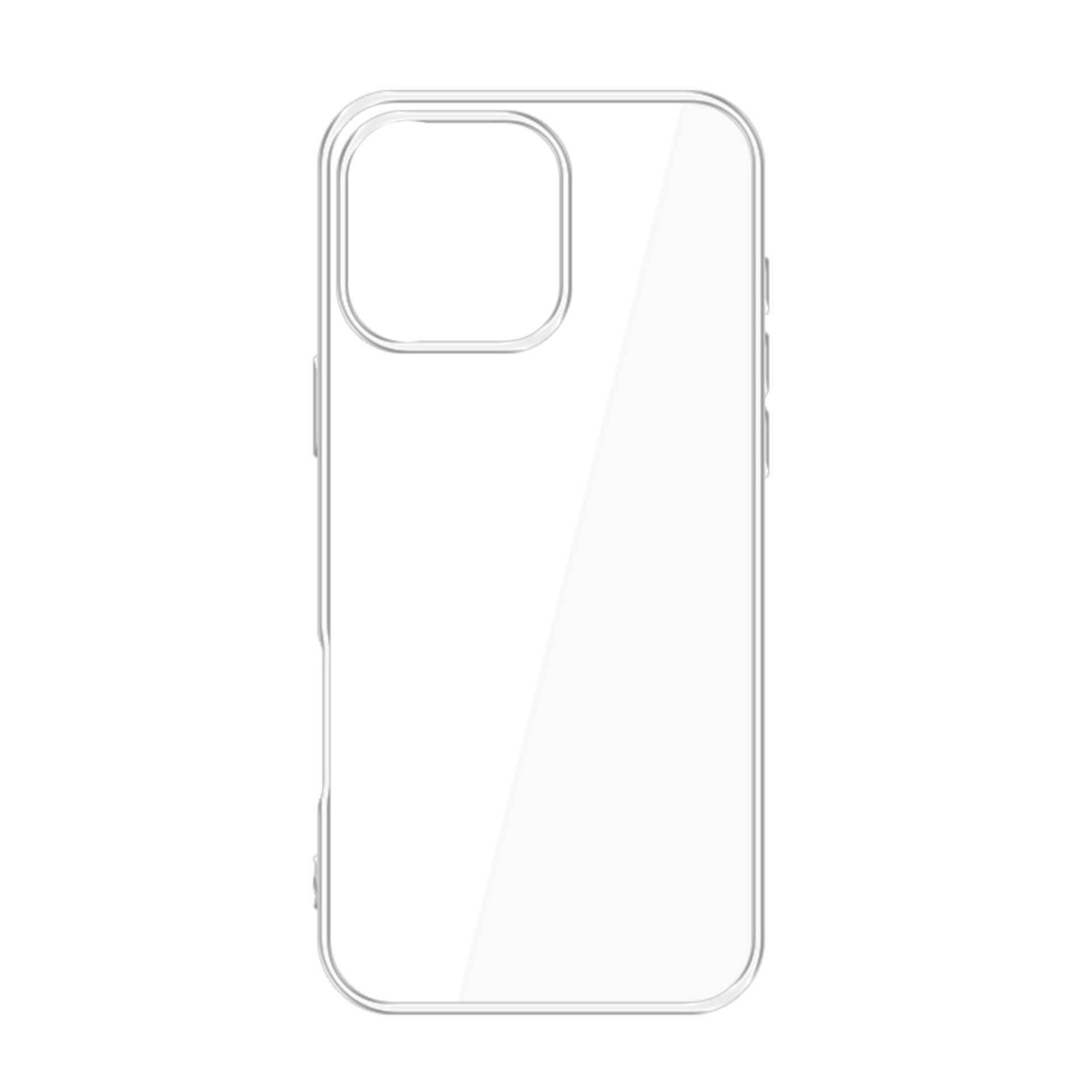 Przezroczyste etui na telefon. Puste, przezroczyste i ma otwór na moduł kamery. Etui jest przeznaczone do telefonu.