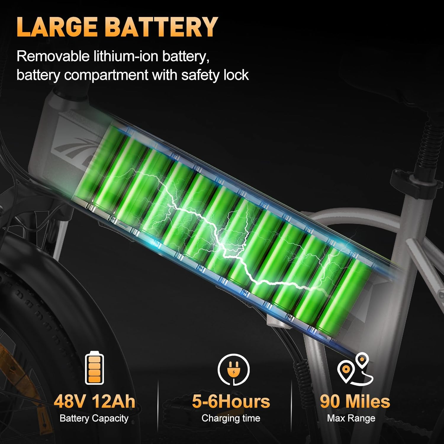 Primer plano de una bicicleta con faros y luces traseras brillantes para aumentar la visibilidad en condiciones de poca luz.