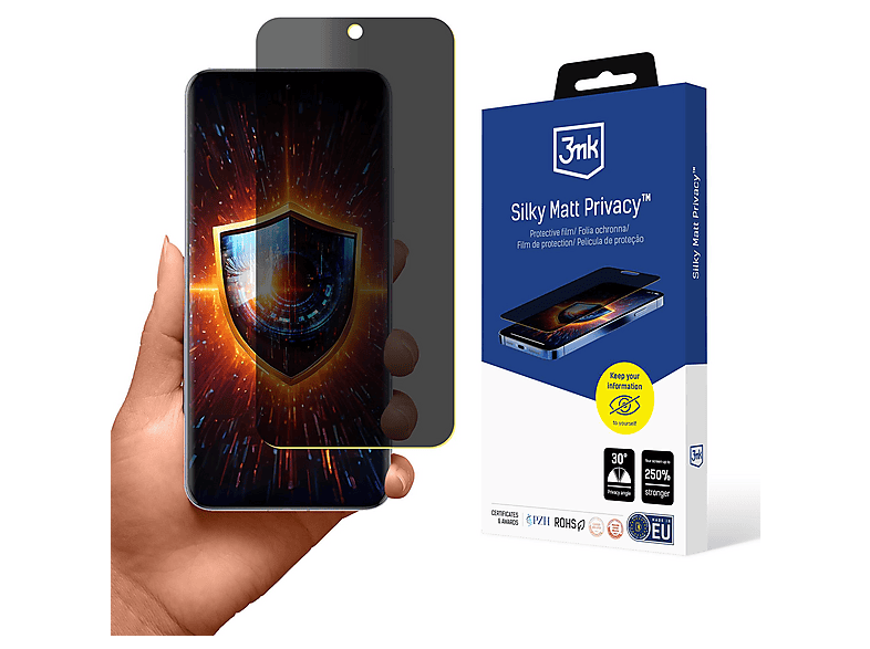 Pellicola Protettiva Privacy 4 Lati Dipos Per Oppo F3 - Protezione Anti-Sguardi Laterali - Vetro Schermo Resistente Ai Graffi - Made In Germany