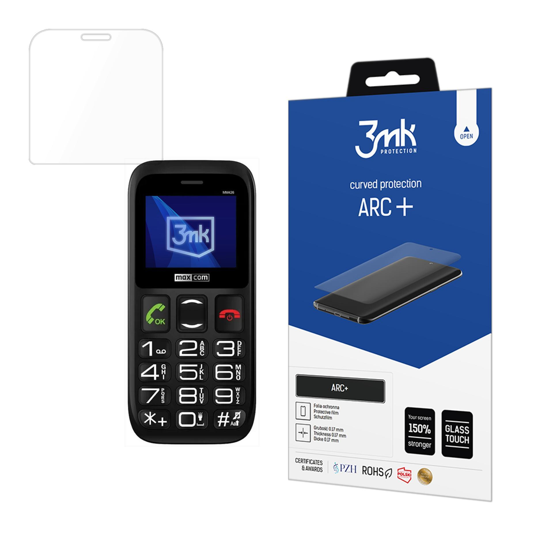 Obrazek przedstawia telefon z ochraniaczem ekranu i pudełko z marką 3mk.